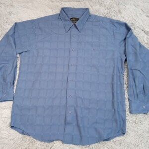 Marc Edwards‎ Mens Shirt Blue XL Button Up Pocket Preppy Career Casual Comfort